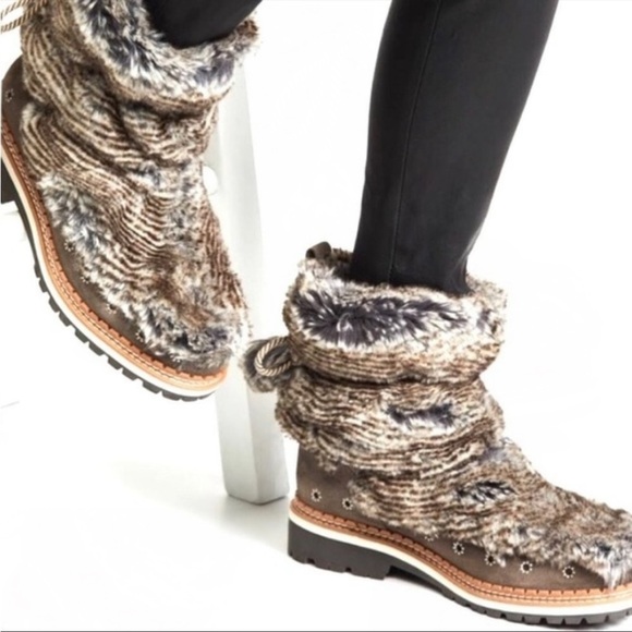 Sam Edelman Blanche Fur Boot in Grey Brown Size 8.5 - Picture 2 of 11